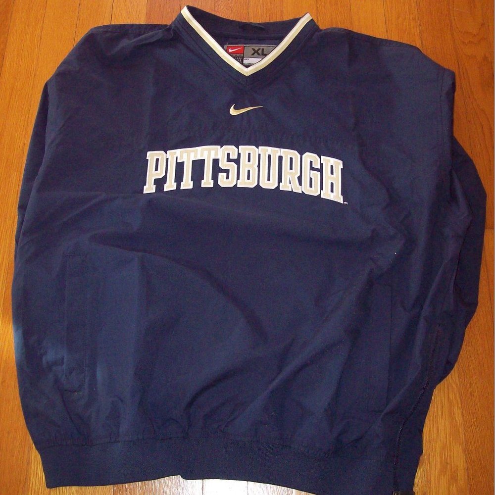 NIKE NWT Men's XL University of Pittsburgh Panthers Blue Windbreaker Pullover